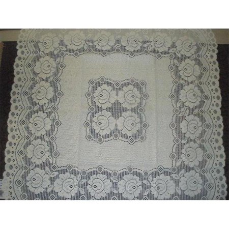 TAPESTRY TRADING Tapestry Trading 6520W3636 36 x 36 in. European Lace Table Topper; White 6520W3636